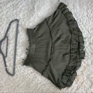 Olive mini skirt